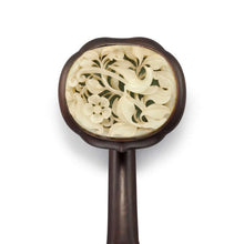 Load image into Gallery viewer, PALE CELADON JADE-INSET WOOD RUYI SCEPTRE THE JADES

