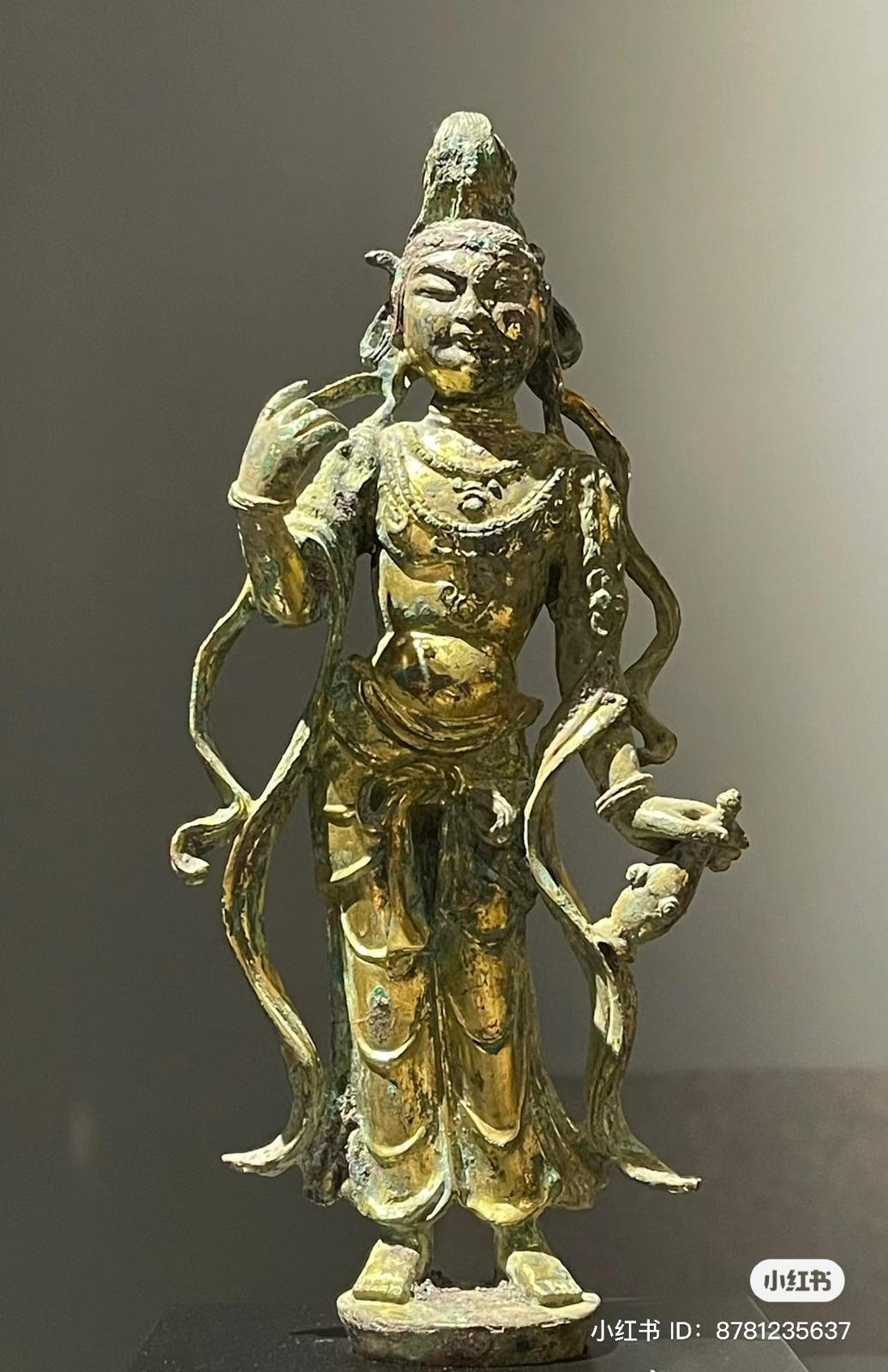 Gilt Bronze Standing Guanyin