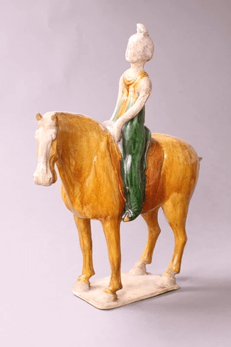 特曼島釉面陶馬和女性騎手