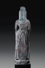 Load image into Gallery viewer, Grey Stone Standing Bodhisattva
