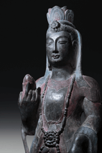 Load image into Gallery viewer, Grey Stone Standing Bodhisattva

