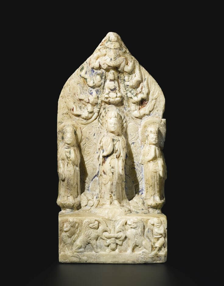 A White Marble Buddhist Stele