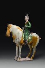 Load image into Gallery viewer, Glazed Pottery Equestrian, Sancai
