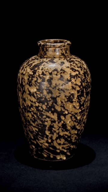 Tortoise Shell Glazed Stoneware Vase