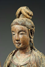 Load image into Gallery viewer, Important Rare Large Wood  Standing Guanyin
