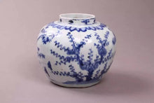 Load image into Gallery viewer, Blue &amp; White Lobed Jar - Guan
