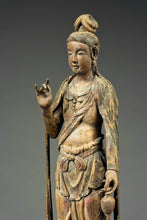 Load image into Gallery viewer, Important Rare Large Wood  Standing Guanyin
