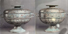 Load image into Gallery viewer, A Extremely Rare Pair of Silver Inlaid Archaic Bronze Vessels, Dou
