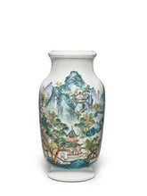 Load image into Gallery viewer, A Famille-rose &#39;Landscape&#39; Lantern Vase
