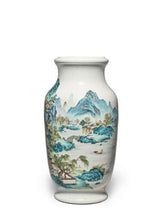 Load image into Gallery viewer, A Famille-rose &#39;Landscape&#39; Lantern Vase
